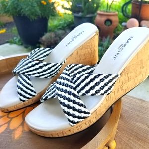 Black and White Platform Sandals